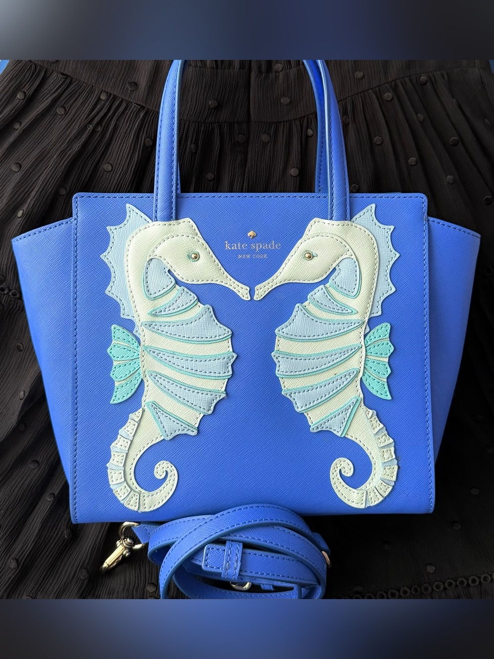 Kate Spade Breath Of Fresh Air Seahorse Small Hayden Satchel Bag